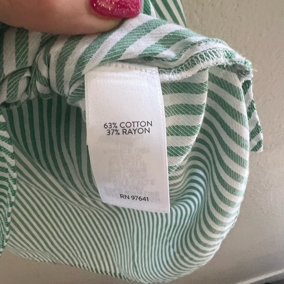 NWT J Jill blouse, Green and White stripe, Long Sleeve, XLT - Picture 4 of 4